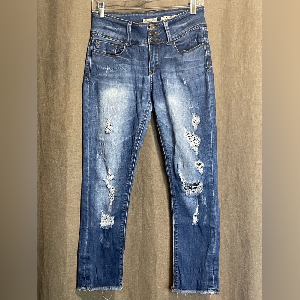 Cropped Distressed Super Soft Jeans